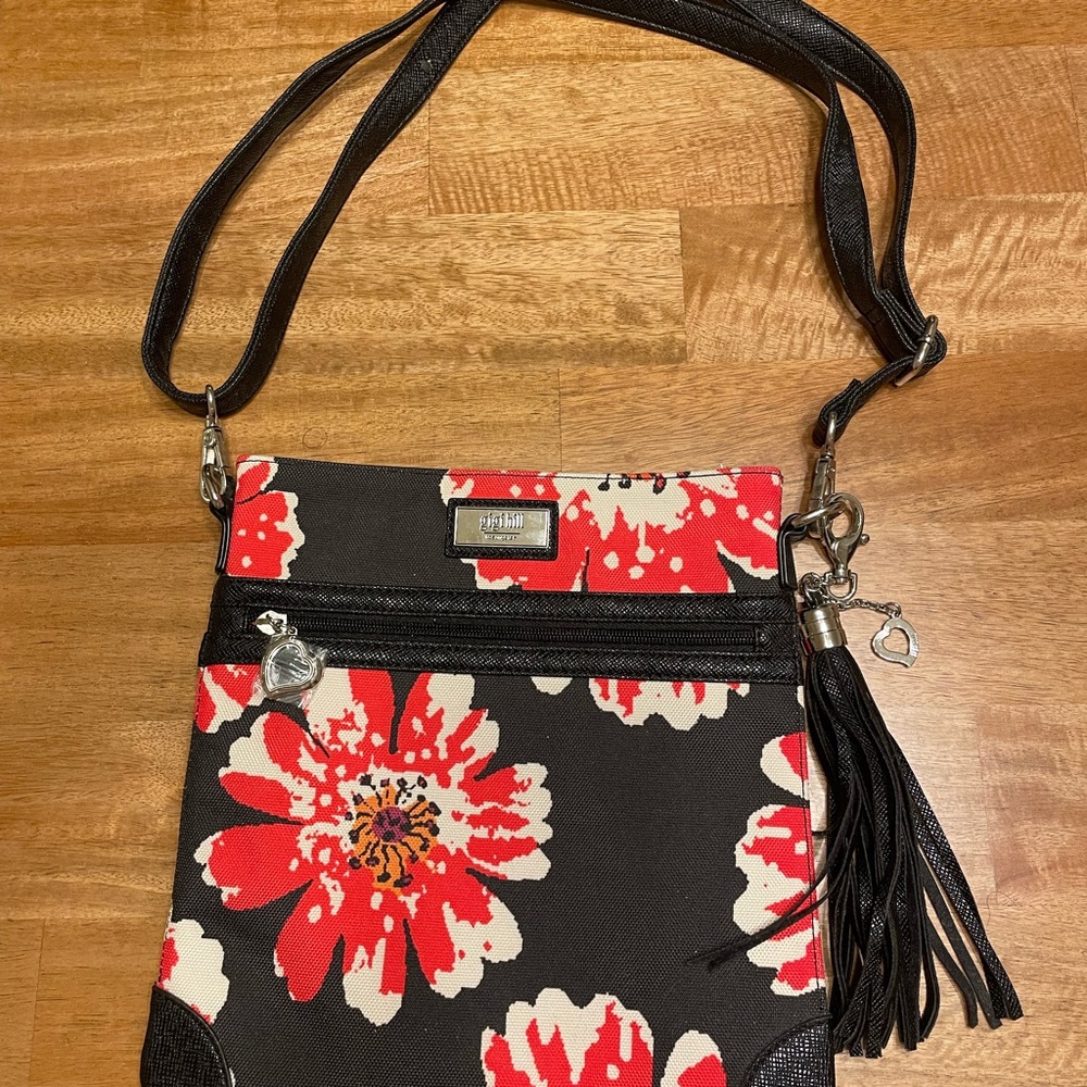 Gigi Hill The Sue Spot Dot Floral Coral Cross-Body Handbag